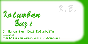 kolumban buzi business card